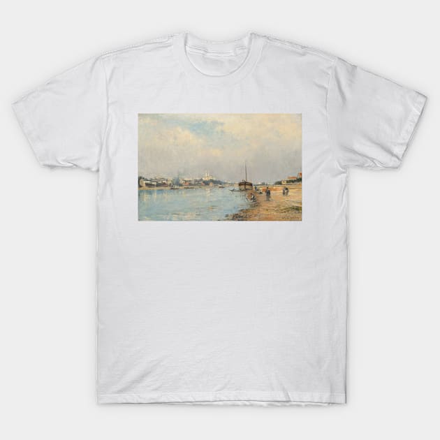 The Seine. The Trocadero and the Pont de Grenelle, seen from the Quai de Javel by Stanislas Lepine T-Shirt by Classic Art Stall